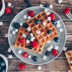 waffles and berries