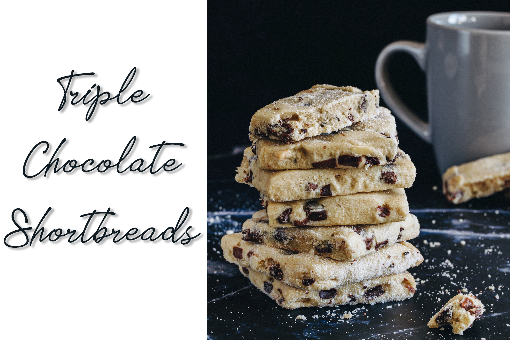 triple chocolate shortbreads